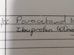 Script with paracetamol and ibuprofen written up